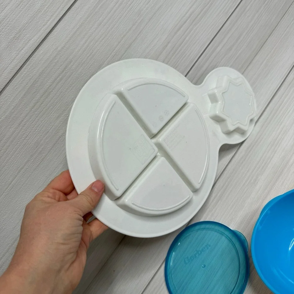 Simka Rose Gerber Toddler Feeding Bundle Suction Plates Bowls Divided Dishes
